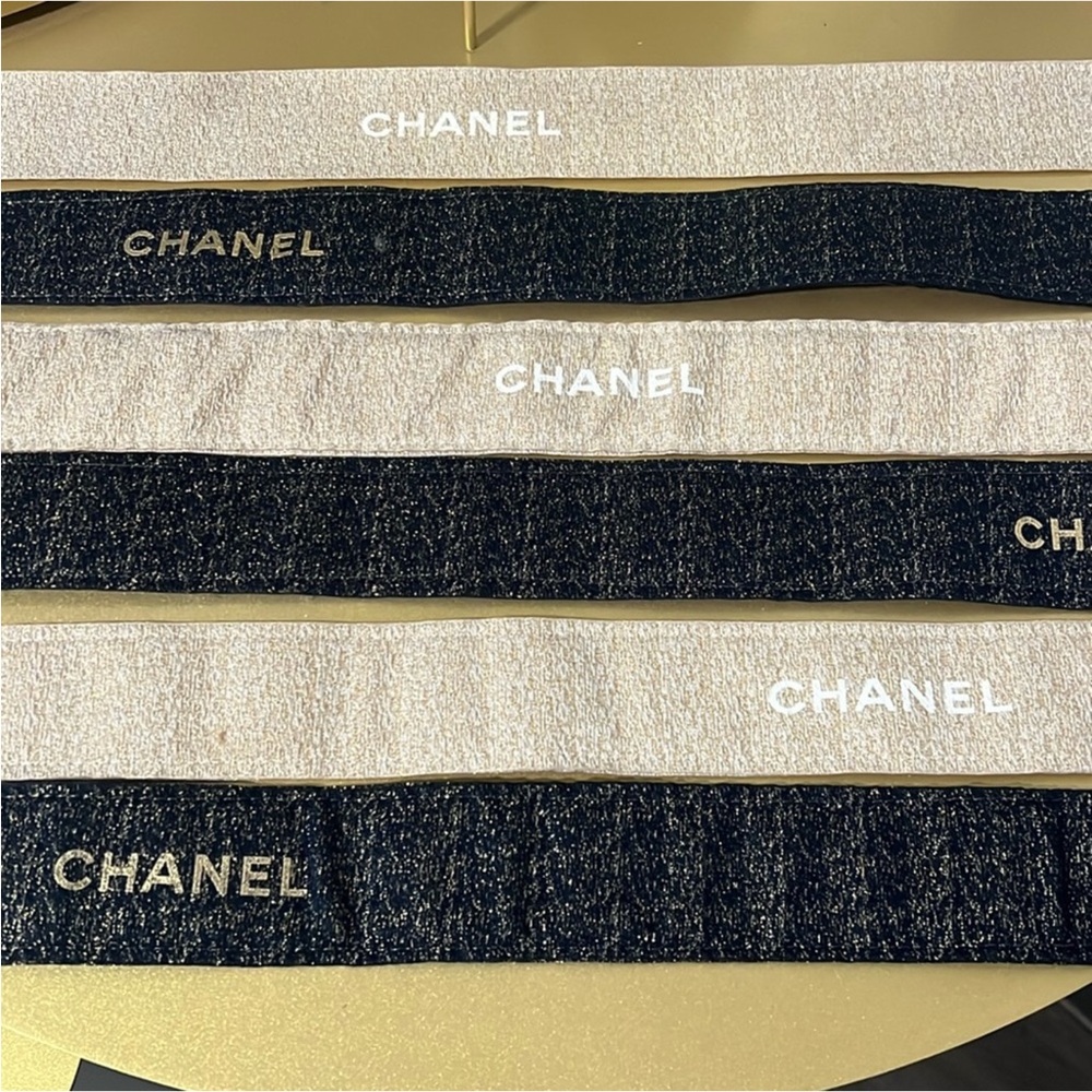 Lot of authentic Chanel luxury designer signature display retail ribbon 6 pieces
